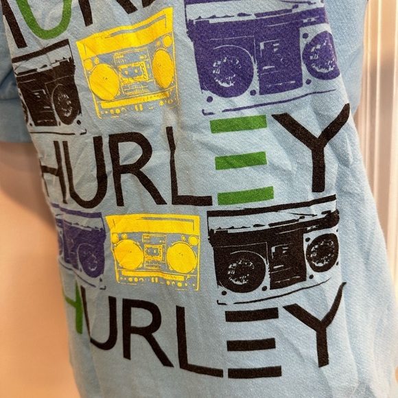 Women’s Hurley hoodie blue short sleeve. Yellow, Purple, Black Boombox Graphic L - Picture 10 of 11